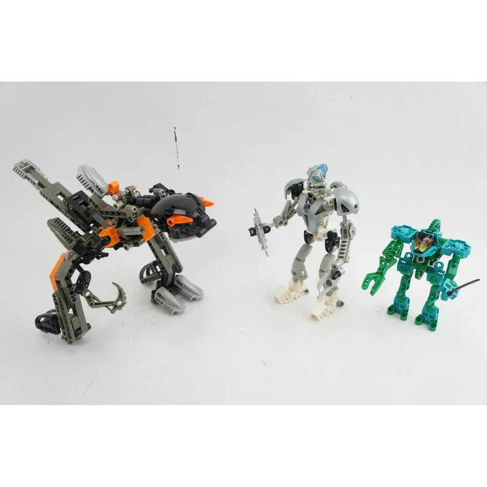 Lego Technics Bionicle Vintage 3pc Lot Exo Toa 8557, Slizer, Kopaka Incomplete